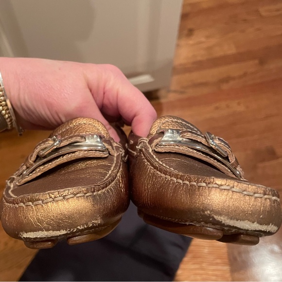 Prada authentic gold metallic driver moccasins sz 6.5 - Picture 3 of 6